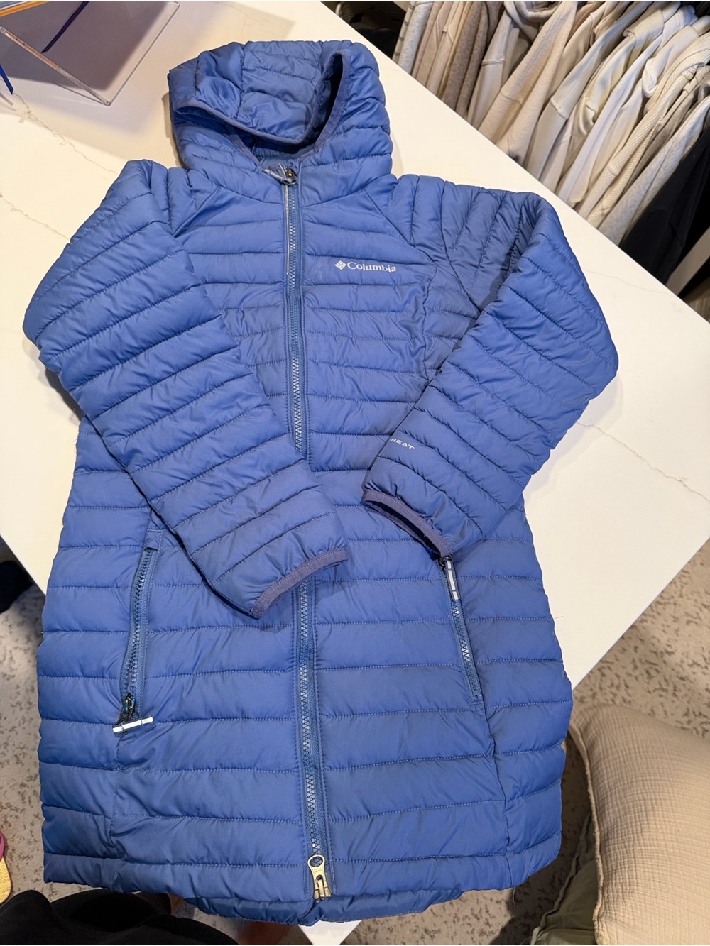 Columbia Girls' Royal Blue Hooded Packable Puffer Coat